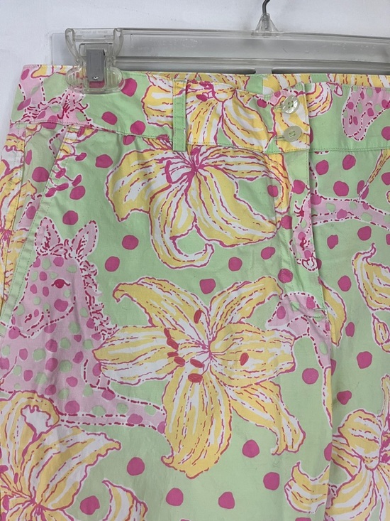 Lilly Pulitzer Floral Cropped Pants - Green/Pink/Yellow - Picture 3 of 6